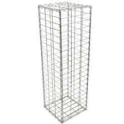 Wiltec Gabione 100 x 50 x 30 cm aus Drahtgitter, feuerverzinkter Gabionenzaun, Steinkorb für Gabionenwand, Gabionen Sichtschutz und Gabionen Hochbeet
