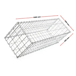 Wiltec Gabione 100 x 50 x 30 cm aus Drahtgitter, feuerverzinkter Gabionenzaun, Steinkorb für Gabionenwand, Gabionen Sichtschutz und Gabionen Hochbeet