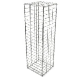 Wiltec Gabione 100 x 50 x 30 cm aus Drahtgitter, feuerverzinkter Gabionenzaun, Steinkorb für Gabionenwand, Gabionen Sichtschutz und Gabionen Hochbeet