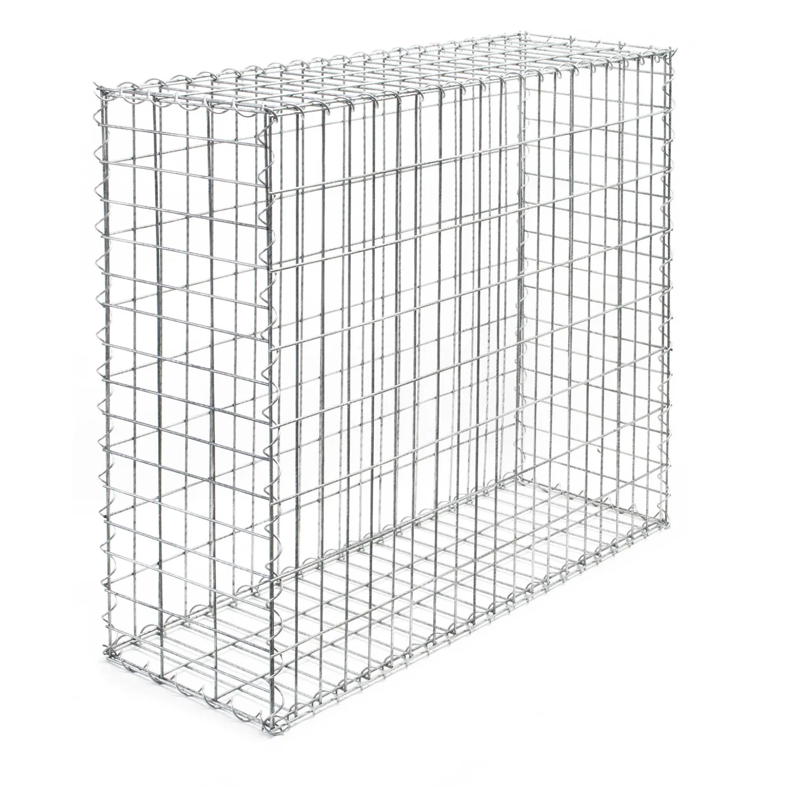 Wiltec Gabione 100 x 100 x 30 cm aus Drahtgitter, feuerverzinkter Gabionenzaun, Steinkorb für Gabionenwand, Gabionen Sichtschutz und Gabionen Hochbeet