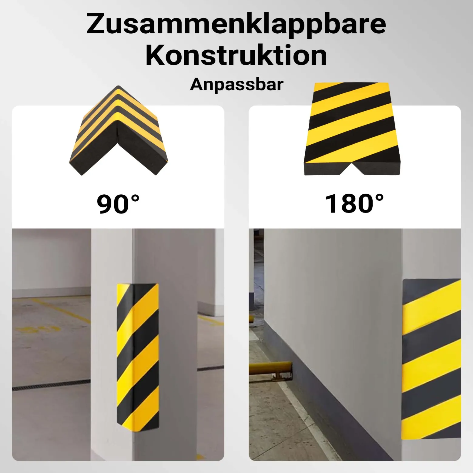 Wiltec Garagen Wandschutz 400 x 75 x 20 mm 2 Stück, Selbstklebender Türkantenschutz für Ihr Auto aus robustem EVA-Material, Einparkhilfe Garage
