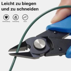Wiltec Gartendraht grün Ø 1,6 mm x 50 m, Bindedraht Stahl verzinkt mit PVC-Beschichtung, Pflanzendraht mit Drahthalterung, flexibler Basteldraht