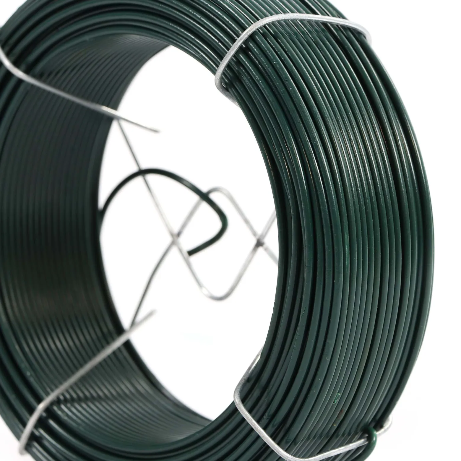 Wiltec Gartendraht grün Ø 1,15 mm x 50 m, Bindedraht Stahl verzinkt mit PVC-Beschichtung, Pflanzendraht mit Drahthalterung, flexibler Basteldraht