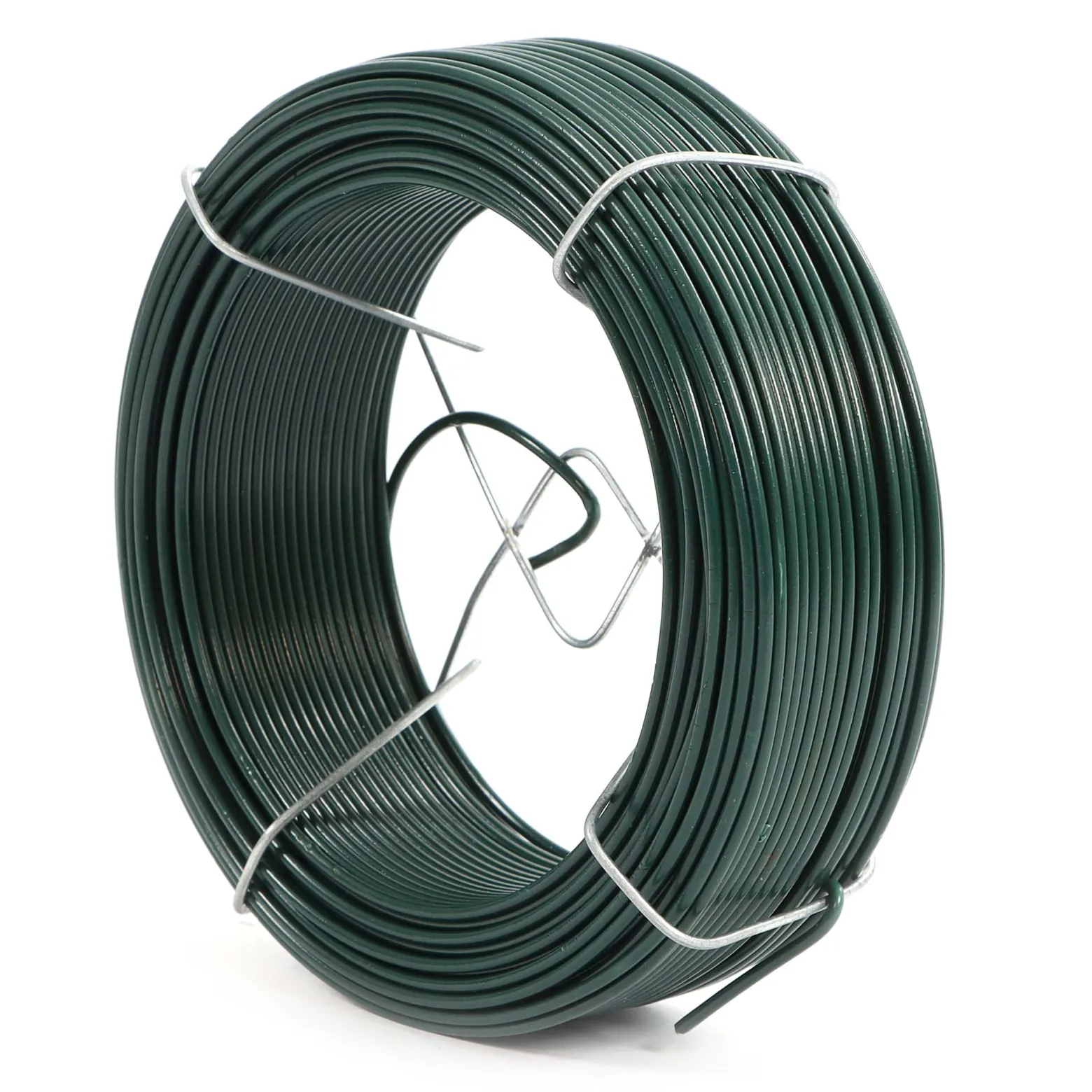 Wiltec Gartendraht grün Ø 1,15 mm x 50 m, Bindedraht Stahl verzinkt mit PVC-Beschichtung, Pflanzendraht mit Drahthalterung, flexibler Basteldraht