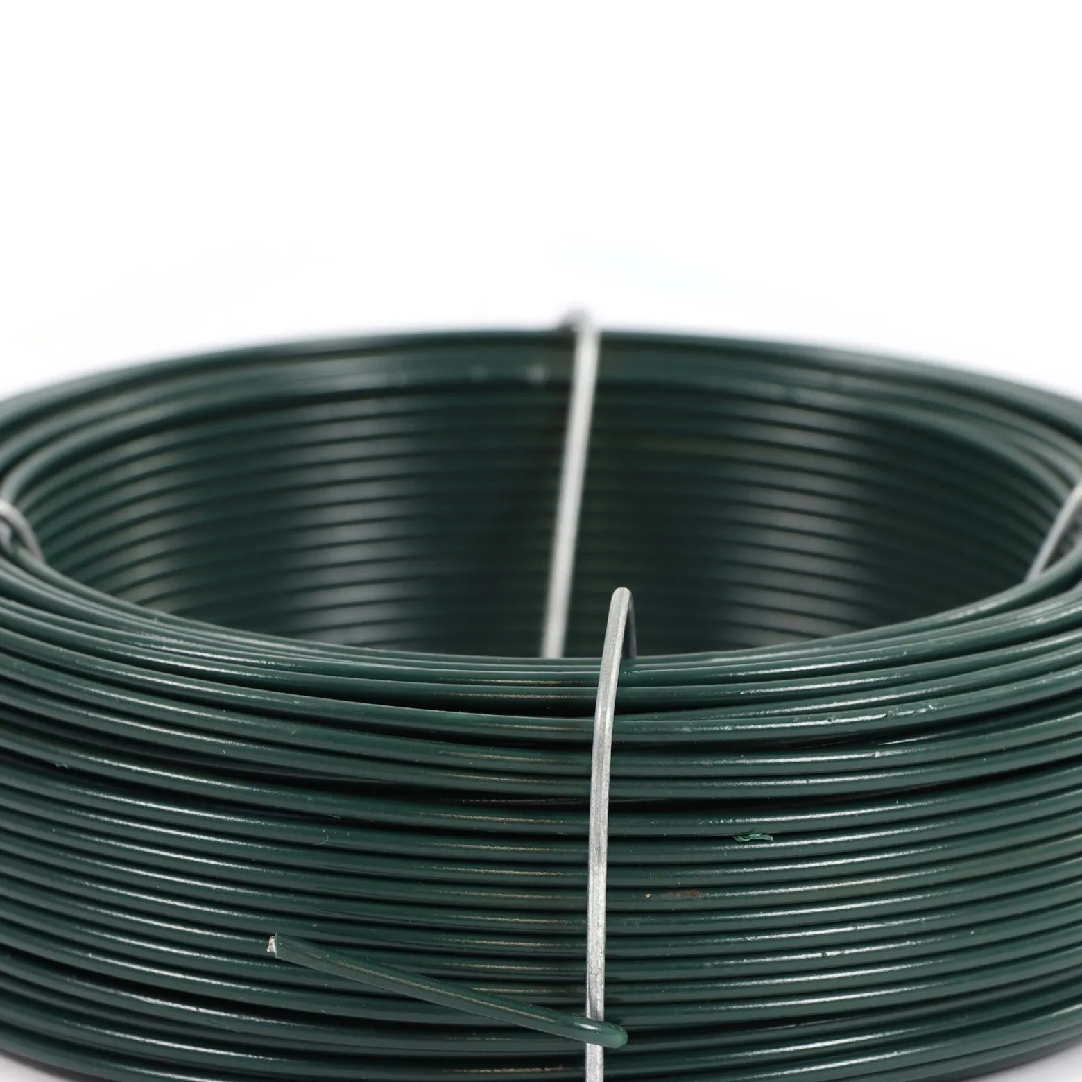 Wiltec Gartendraht grün Ø 1,15 mm x 50 m, Bindedraht Stahl verzinkt mit PVC-Beschichtung, Pflanzendraht mit Drahthalterung, flexibler Basteldraht