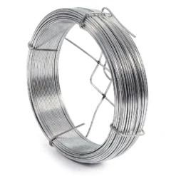 Wiltec Gartendraht Ø 1,1 mm, Wickeldraht 50 m, Bindedraht Stahl verzinkt, Pflanzendraht mit Abrollspinne, flexibler Basteldraht vielseitig