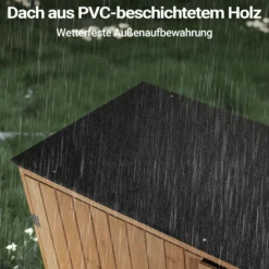 Wiltec Gartenhaus mit Doppeltür in Naturfarbe Holz 136 x 58 x 127 cm Gerätehaus für den Garten Geräteschuppen Gartenschrank Geräteschrank