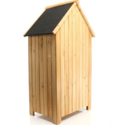 Wiltec Gartenhaus schmal aus Fichtenholz mit Bitumendach 770x540x1370mm für Garten, Terrasse & Balkon Gerätehaus Geräteschuppen Holzhaus Werkzeugschrank
