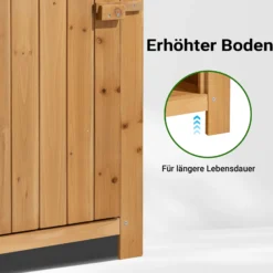 Wiltec Gartenhaus schmal aus Fichtenholz mit Bitumendach 770x540x1370mm für Garten, Terrasse & Balkon Gerätehaus Geräteschuppen Holzhaus Werkzeugschrank