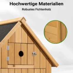 Wiltec Gartenhaus schmal aus Fichtenholz mit Bitumendach 770x540x1370mm für Garten, Terrasse & Balkon Gerätehaus Geräteschuppen Holzhaus Werkzeugschrank