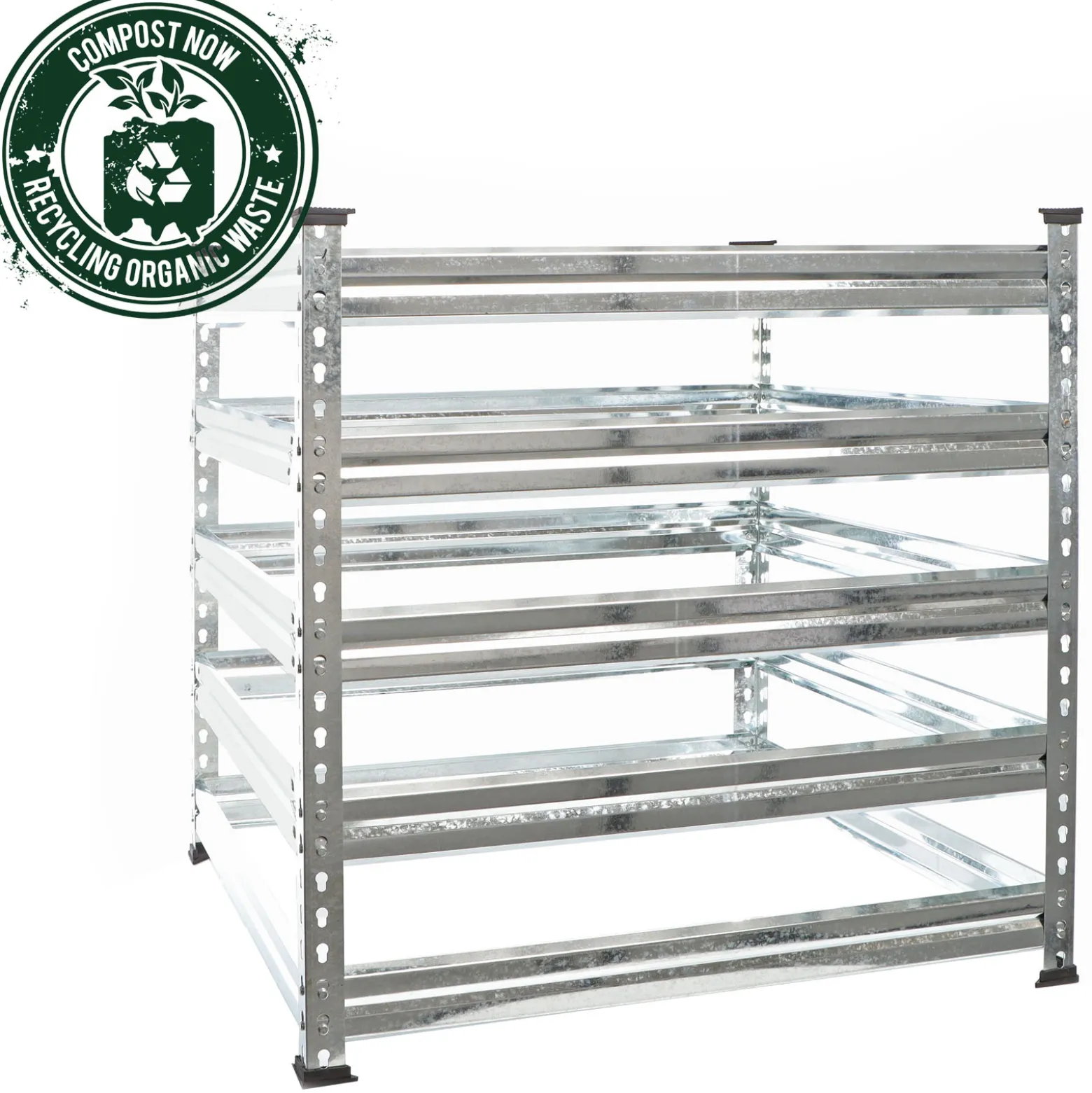 Wiltec Gartenkomposter 90 x 90 x 90 cm, Komposter aus Metall, Kompostbehälter für 720 Liter Kompost, verzinkter Biokomposter für Bioabfall