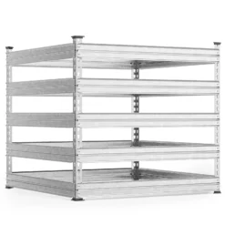 Wiltec Gartenkomposter 100 x 100 x 90 cm, Komposter aus Metall, Kompostbehälter für 900 Liter Kompost, verzinkter Biokomposter für Bioabfall