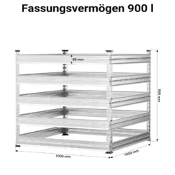 Wiltec Gartenkomposter 100 x 100 x 90 cm, Komposter aus Metall, Kompostbehälter für 900 Liter Kompost, verzinkter Biokomposter für Bioabfall
