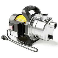 Wiltec Gartenpumpe 3800l/h, 1200W, Tragegriff & Wasserablassschraube, max. Förderhöhe 48m, rostfreier Stahl Hauswasserwerk Wasserpumpe Bewässerungspumpe Regenwasserpumpe
