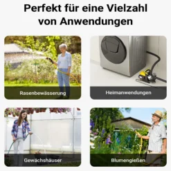 Wiltec Gartenpumpe 1200 W mit Edelstahl-Pumpengehäuse 3800 l/h, Wasserpumpe mit Vorfilter, Bewässerungspumpe mit Tragegriff für Gartenteich, Regenfass, Brunnen und Zisterne