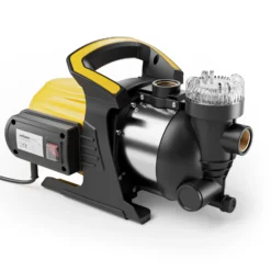 Wiltec Gartenpumpe 1200 W mit Edelstahl-Pumpengehäuse 3800 l/h, Wasserpumpe mit Vorfilter, Bewässerungspumpe mit Tragegriff für Gartenteich, Regenfass, Brunnen und Zisterne