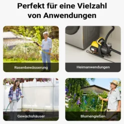 Wiltec Gartenpumpe 1200 W mit Kunststoff-Pumpengehäuse 3800 l/h, Wasserpumpe mit Vorfilter, Bewässerungspumpe mit Tragegriff für Gartenteich, Regenfass, Brunnen und Zisterne