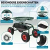Wiltec Gartenwagen mit Ablagefläche bis 150kg Gartenhocker mit Reifen Gartentrolley für Gartenarbeit Werkstattwagen Rollwagen Arbeitssitz Gartensitz fahrbar