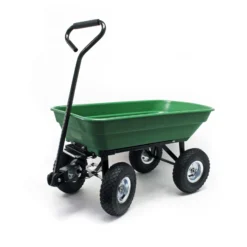 Wiltec Gartenwagen mit Kippfunktion bis 200 kg, Handwagen mit 50 l Volumen, Bollerwagen für Gartenarbeit, Handkarren für u. a. Rasen, Kies u. Schlamm