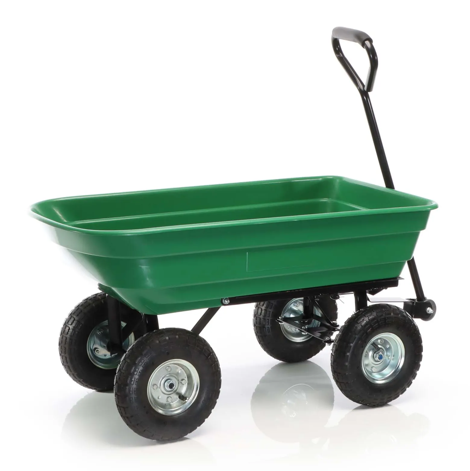 Wiltec Gartenwagen mit Kippfunktion bis 200 kg, Handwagen mit 50 l Volumen, Bollerwagen für Gartenarbeit, Handkarren für u. a. Rasen, Kies u. Schlamm