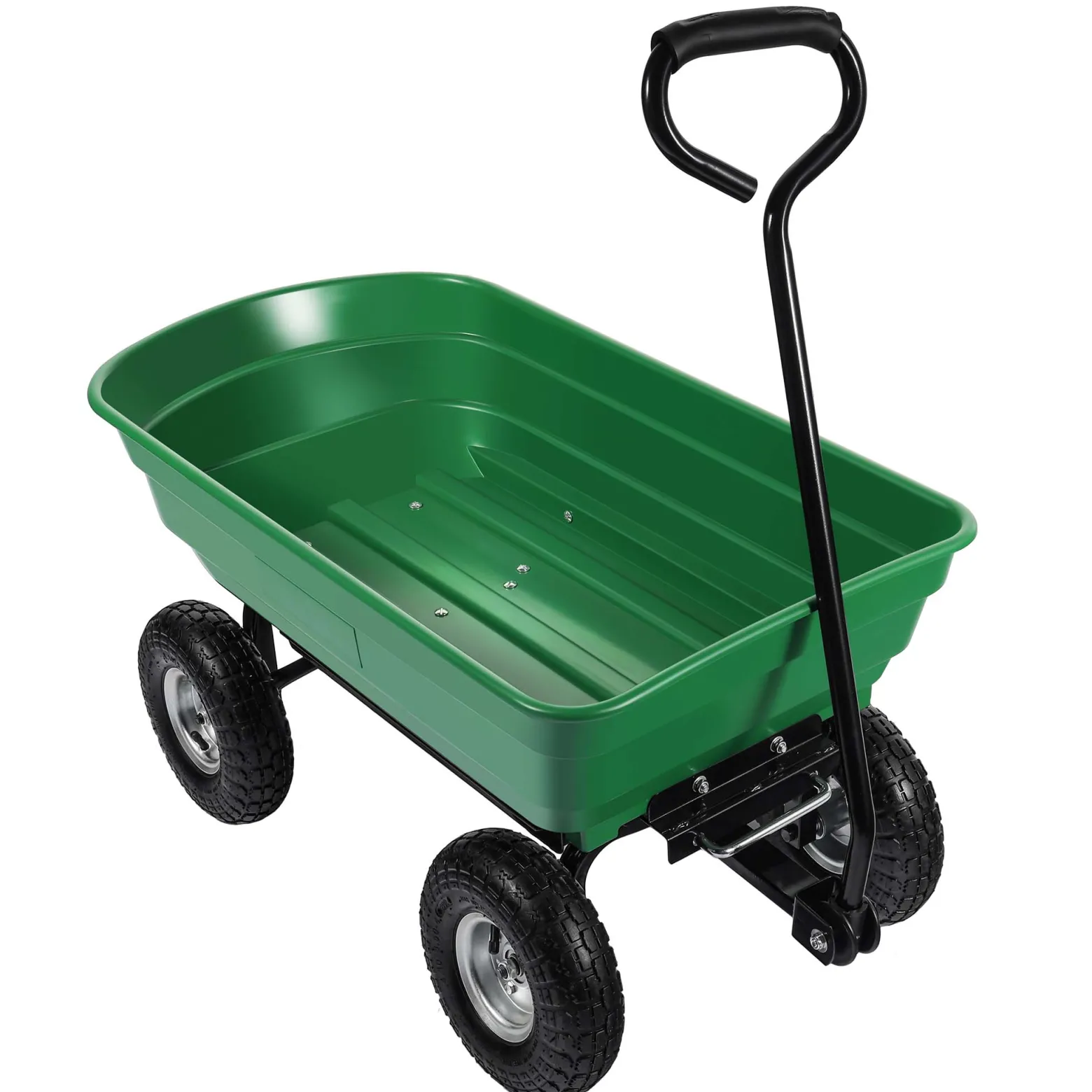 Wiltec Gartenwagen mit Kippfunktion bis 240 kg, Handwagen mit 75 l Volumen, Bollerwagen für Gartenarbeit, Handkarren für u. a. Rasen, Kies u. Schlamm
