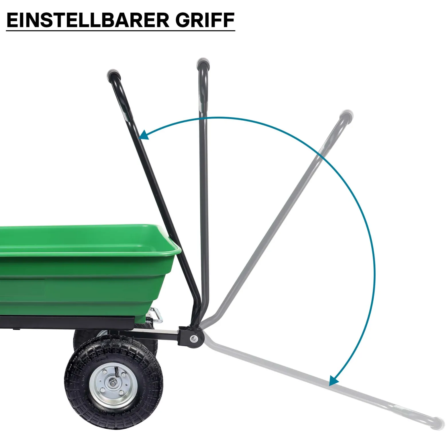 Wiltec Gartenwagen mit Kippfunktion bis 240 kg, Handwagen mit 75 l Volumen, Bollerwagen für Gartenarbeit, Handkarren für u. a. Rasen, Kies u. Schlamm