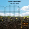 Wiltec Gartenzaun Set mit 5 Elementen grün, Teichzaun mit Oberbogen, Maschendrahtzaun 770 x 8 x 780 mm, Steckzaun leichte Montage, pulverbeschichtet & korrosionsbeständig