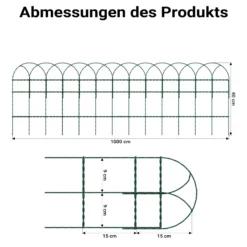 Wiltec Gartenzaun 0,4 x 10 m grün, Maschendrahtzaun Stahl PVC-beschichtet, Drahtzaun 9 x 15 cm Maschen, Zaun für Garten, Maschenzaun einfache Montage