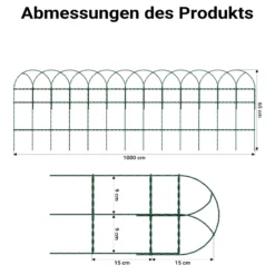 Wiltec Gartenzaun 0,65 x 10 m grün, Maschendrahtzaun Stahl PVC-beschichtet, Drahtzaun 9 x 15 cm Maschen, Zaun für Garten, Maschenzaun einfache Montage
