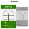 Wiltec Gartenzaun 0,4 x 25 m grün, Maschendrahtzaun Stahl PVC-beschichtet, Drahtzaun 9 x 15 cm Maschen, Zaun für Garten, Maschenzaun einfache Montage