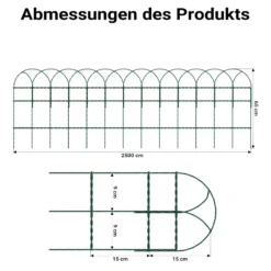 Wiltec Gartenzaun 0,65 x 25 m grün, Maschendrahtzaun Stahl PVC-beschichtet, Drahtzaun 9 x 15 cm Maschen, Zaun für Garten, Maschenzaun einfache Montage
