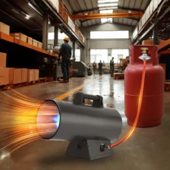 Wiltec Gasdruckminderer Italien, Gasdruckregler 700 mbar, 1,5 m Gasschlauch mit Druckminderer, Druckregler für große Geräte, Gasregler für Gasheizgebläse