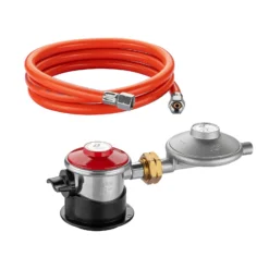 Wiltec Gasdruckminderer Spanien mit Adapter, Gasdruckregler 700 mbar, 1,5 m Gasschlauch mit Druckminderer, Druckregler für große Geräte, Gasregler für Gasheizgebläse