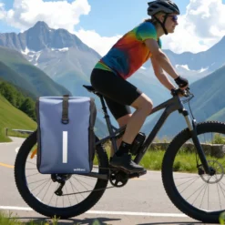 Wiltec Gepäckträgertasche blau, Fahrradtasche Gepäckträger 16 l Stauraum, Gepäcktasche mit Tragegurt, wasserresistente Fahrrad Tasche