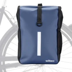 Wiltec Gepäckträgertasche blau, Fahrradtasche Gepäckträger 16 l Stauraum, Gepäcktasche mit Tragegurt, wasserresistente Fahrrad Tasche