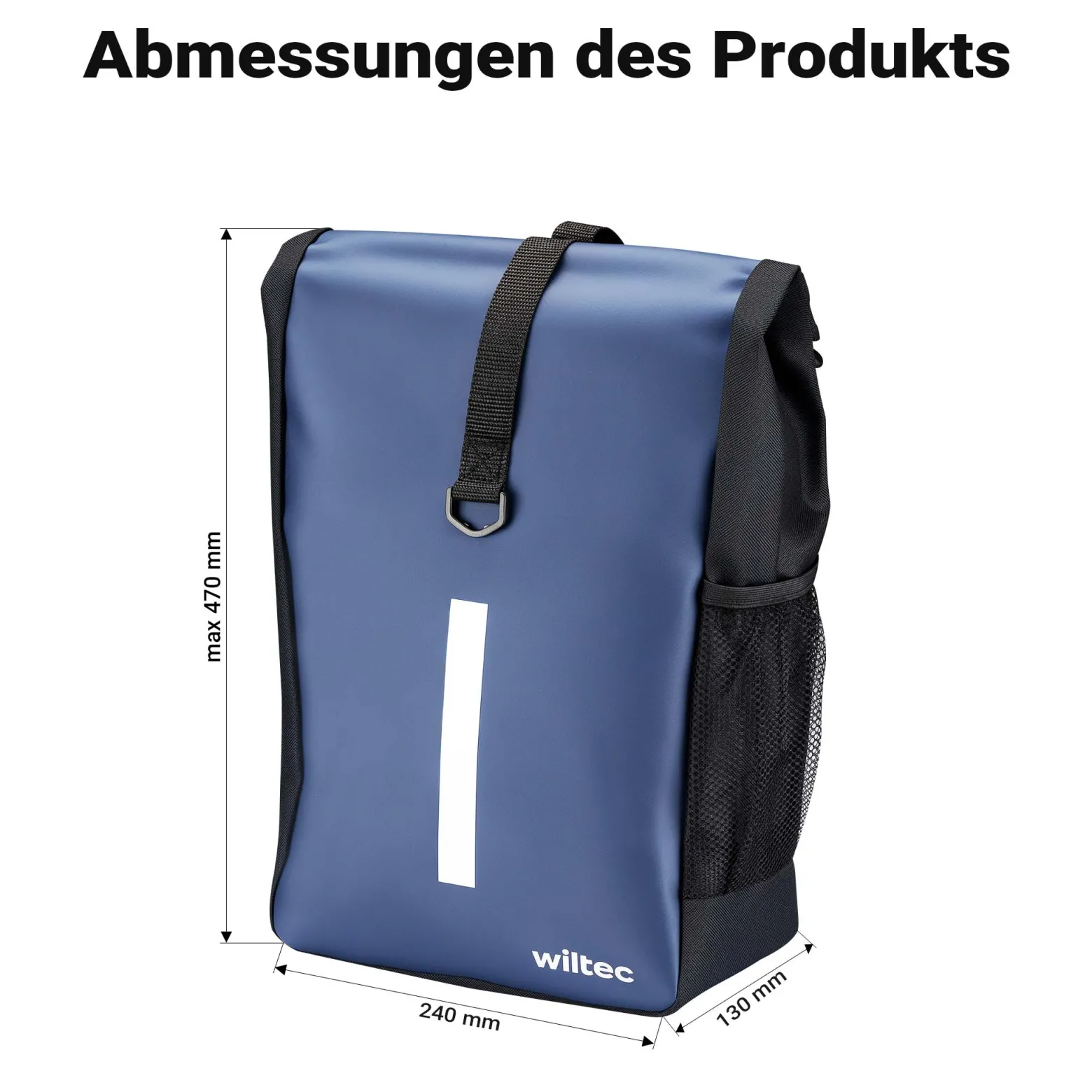 Wiltec Gepäckträgertasche blau, Fahrradtasche Gepäckträger 16 l Stauraum, Gepäcktasche mit Tragegurt, wasserresistente Fahrrad Tasche