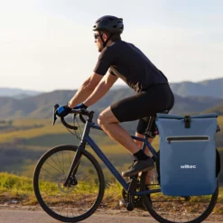 Wiltec Gepäckträgertasche blau, Fahrradtasche Rucksack 20 l Stauraum, Gepäcktasche mit Laptopfach, wasserresistente Fahrrad Tasche