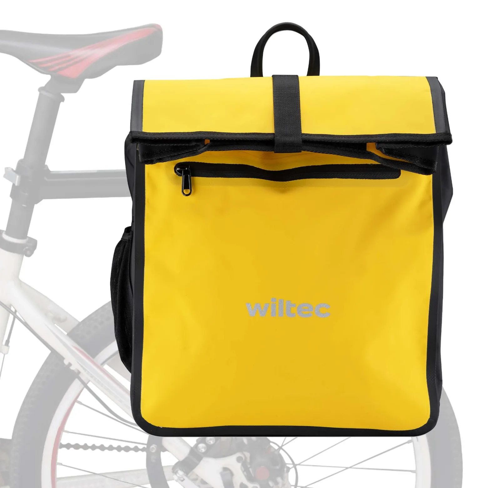Wiltec Gepäckträgertasche gelb, Fahrradtasche Gepäckträger 22 l Stauraum, wasserresistente Fahrrad Tasche, Gepäcktasche leichte Handhabung