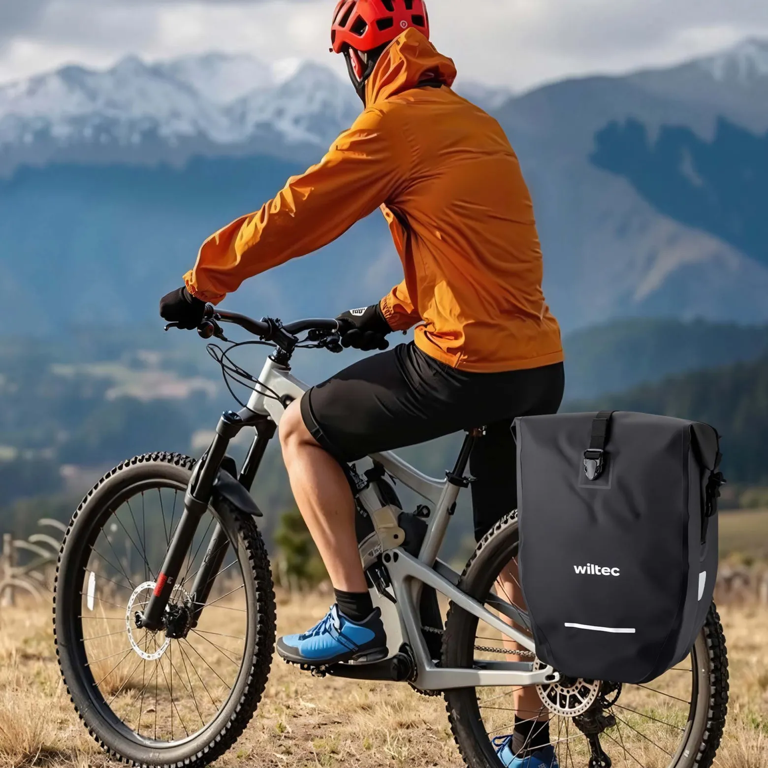 Wiltec Gepäckträgertasche 25 l Stauraum, Fahrradtasche für Gepäckträger Ø 8-16 mm, Gepäcktasche mit Tragegurt, wasserresistente Fahrrad Tasche