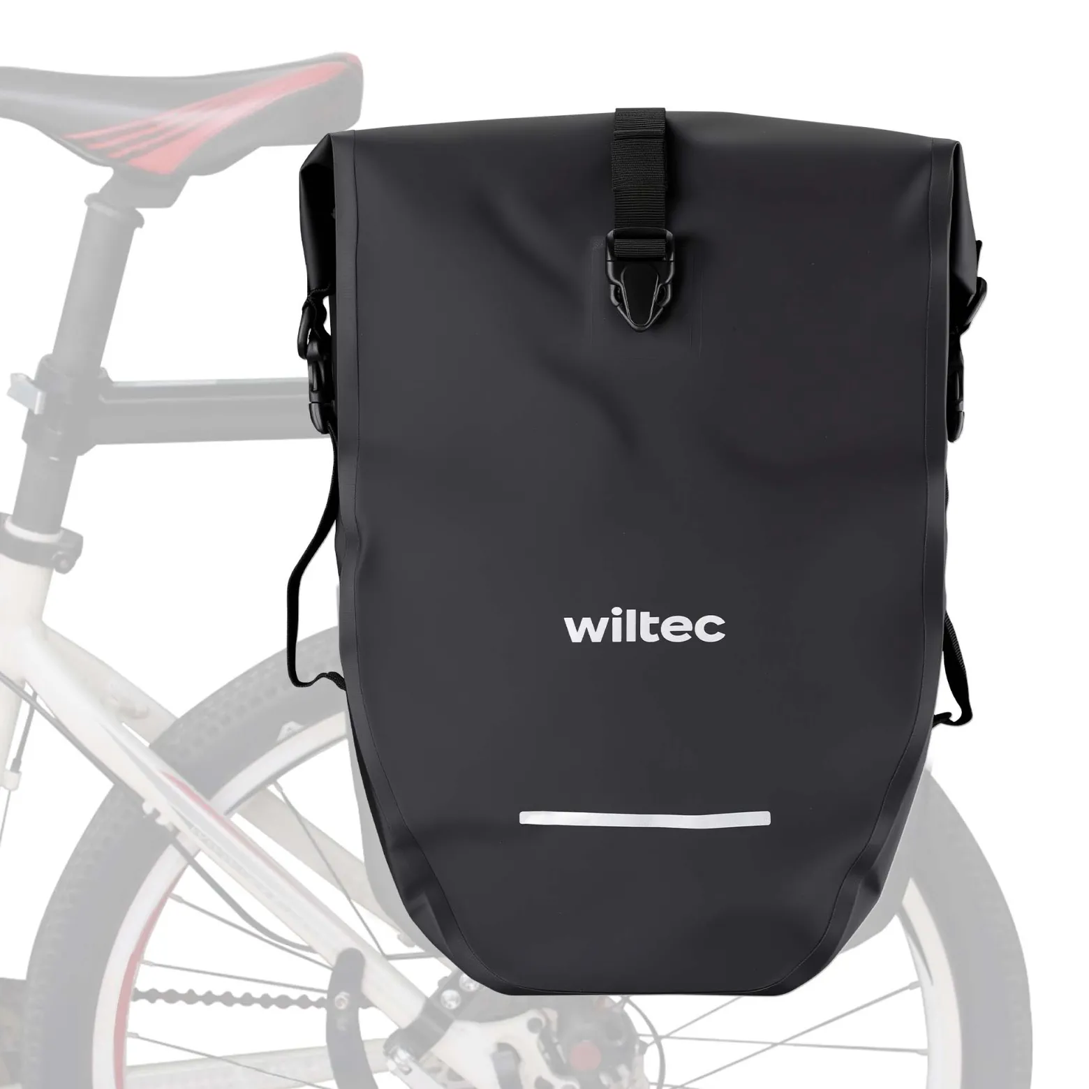 Wiltec Gepäckträgertasche 25 l Stauraum, Fahrradtasche für Gepäckträger Ø 8-16 mm, Gepäcktasche mit Tragegurt, wasserresistente Fahrrad Tasche