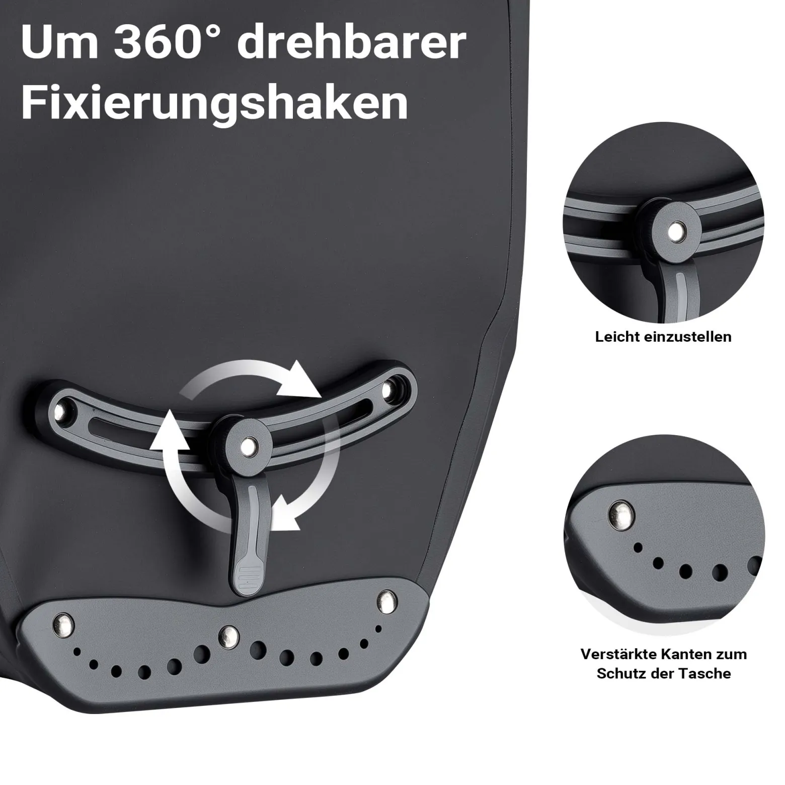 Wiltec Gepäckträgertasche 25 l Stauraum, Fahrradtasche für Gepäckträger Ø 8-16 mm, Gepäcktasche mit Tragegurt, wasserresistente Fahrrad Tasche