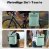 Wiltec Gepäckträgertasche mintgrün, Fahrradtasche Rucksack 25 l Stauraum, Gepäcktasche mit Laptopfach, wasserresistente Fahrrad Tasche