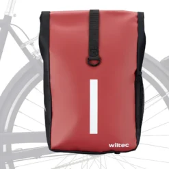 Wiltec Gepäckträgertasche rot, Fahrradtasche Gepäckträger 16 l Stauraum, Gepäcktasche mit Tragegurt, wasserresistente Fahrrad Tasche