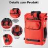 Wiltec Gepäckträgertasche rot, Fahrradtasche Rucksack 20 l Stauraum, Gepäcktasche mit Laptopfach, wasserresistente Fahrrad Tasche