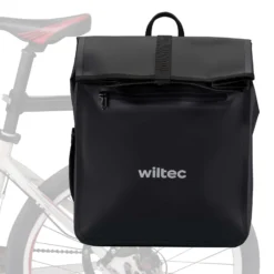 Wiltec Gepäckträgertasche schwarz, Fahrradtasche Gepäckträger 22 l Stauraum, wasserresistente Fahrrad Tasche, Gepäcktasche leichte Handhabung