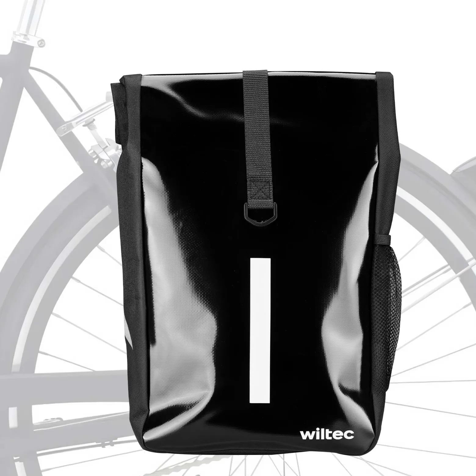 Wiltec Gepäckträgertasche schwarz, Fahrradtasche Gepäckträger 16 l Stauraum, Gepäcktasche mit Tragegurt, wasserresistente Fahrrad Tasche
