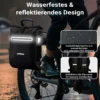 Wiltec Gepäckträgertasche schwarz, Fahrradtasche Rucksack 20 l Stauraum, Gepäcktasche mit Laptopfach, wasserresistente Fahrrad Tasche