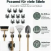 Wiltec Gerätehalter aus Stahl 10x mit Klemmhalter als Wandhalterung Gerätehalter Besenhalter zur Wandmontage in Garage Werkstatt Keller