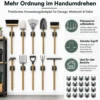 Wiltec Gerätehalter aus Stahl 20x mit Klemmhalter als Wandhalterung Gerätehalter Besenhalter zur Wandmontage in Garage Werkstatt Keller