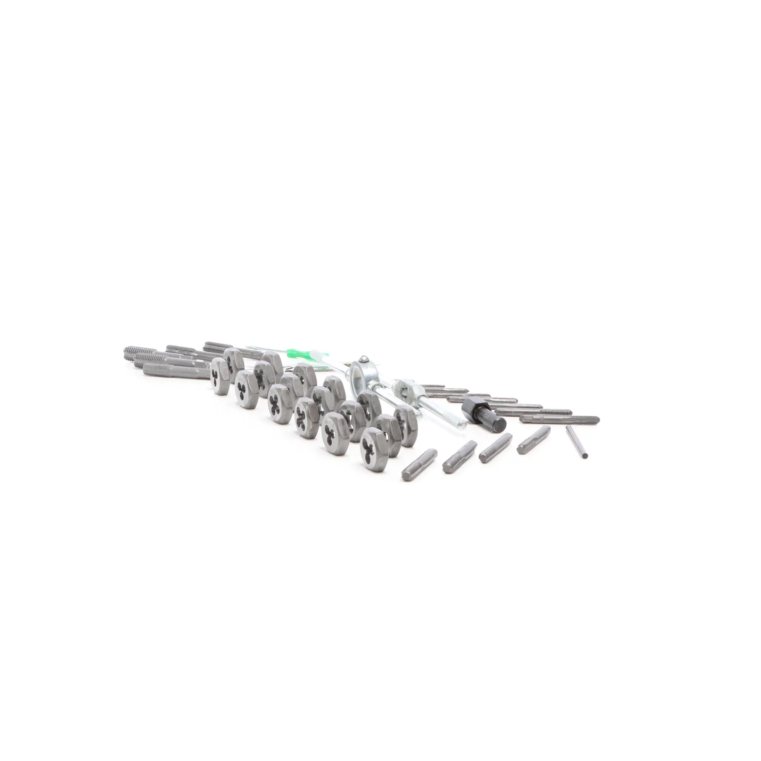 Wiltec Gewindeschneider Set 7-tlg. mit Schneidkluppe aus Stahl, Rohrschneider mit 4 Schneidköpfen, Schneideisen mit Ratschenverlängerung und Koffer